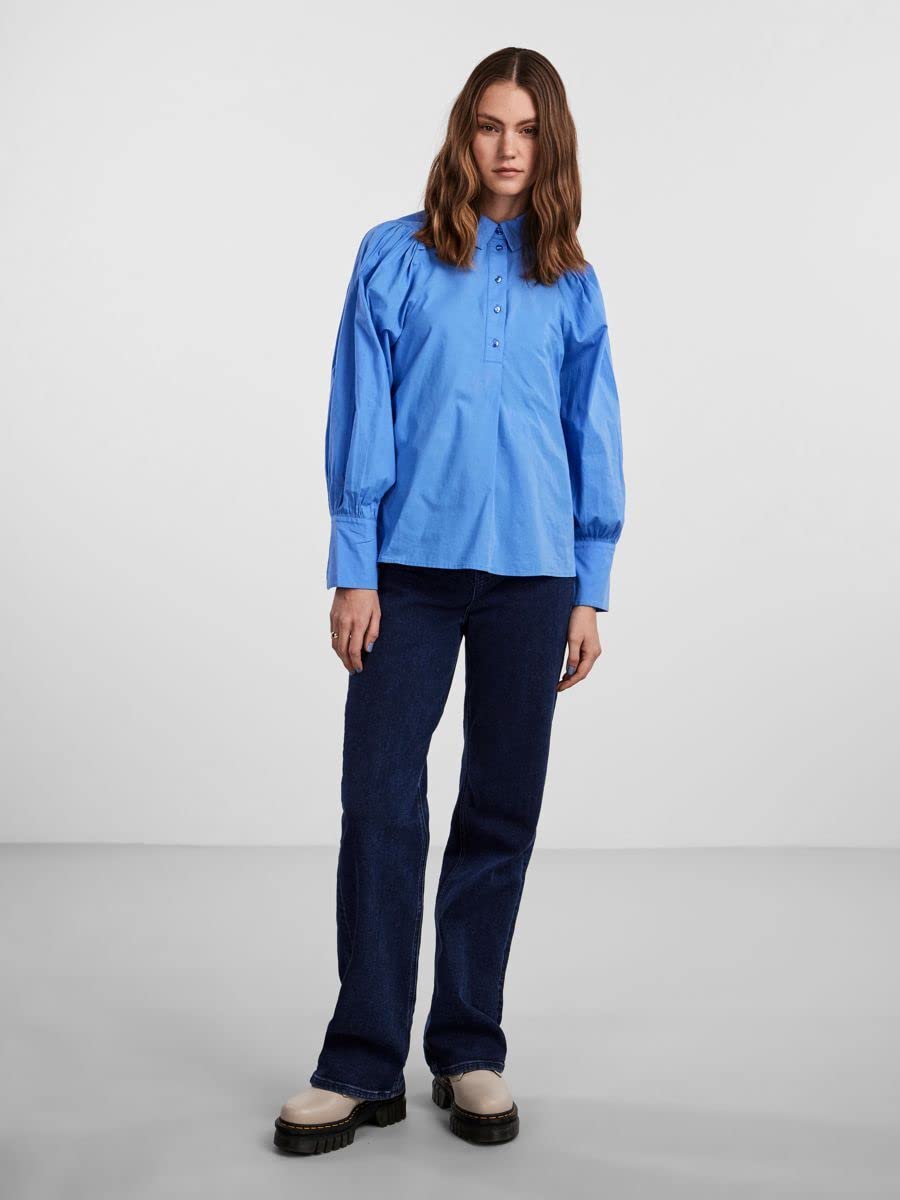 Pieces Pcbrynne LS Shirt BC camicia donna cotone
