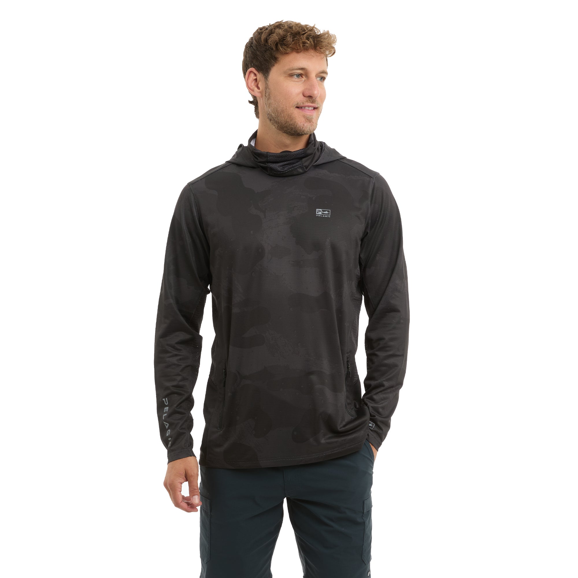 Pelagic Exo-Tech felpa uomo black UPF 50+