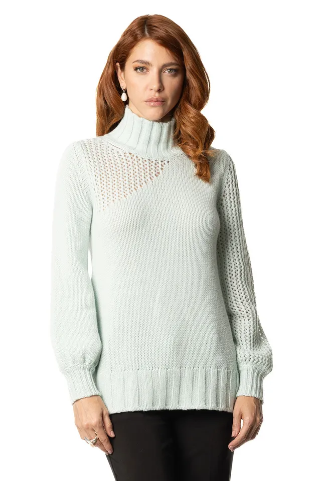 Vittoria Paci Dolcevita Cashmere Verde Acqua Donna