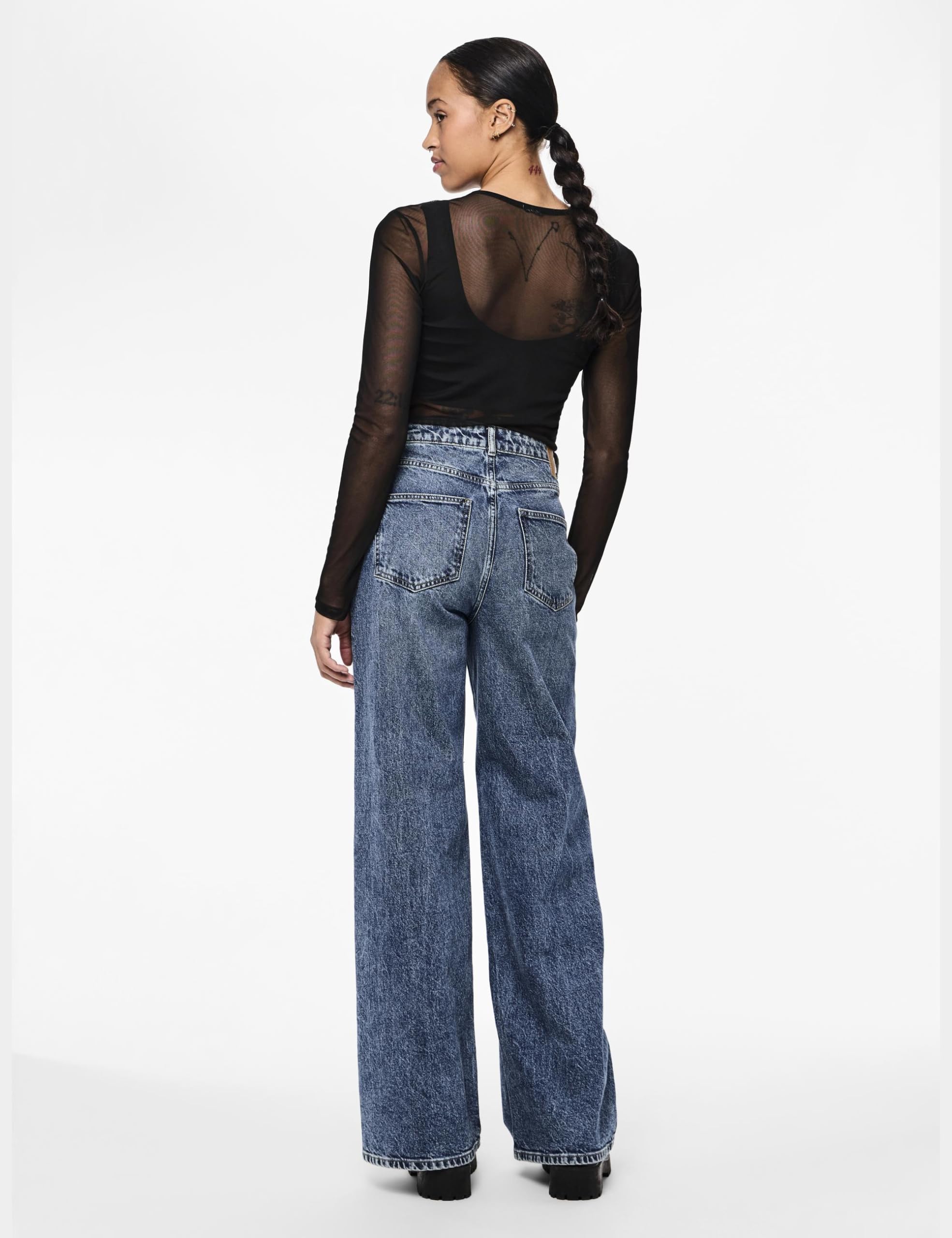 Pieces Pcselma HW Wide Jeans donna 27W/30L larghi