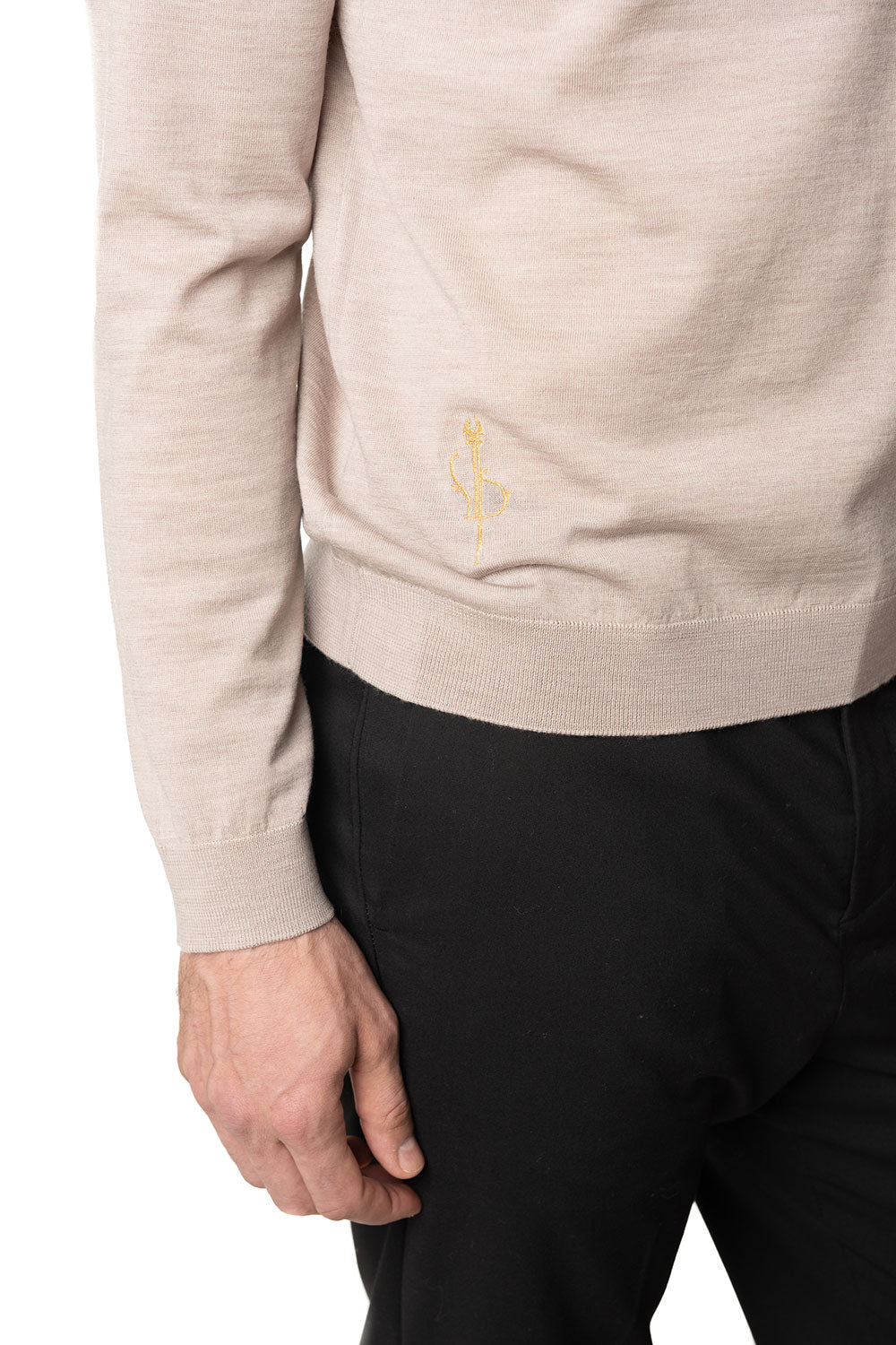 Vittoria Paci Dolcevita Lana Merinos Beige Uomo