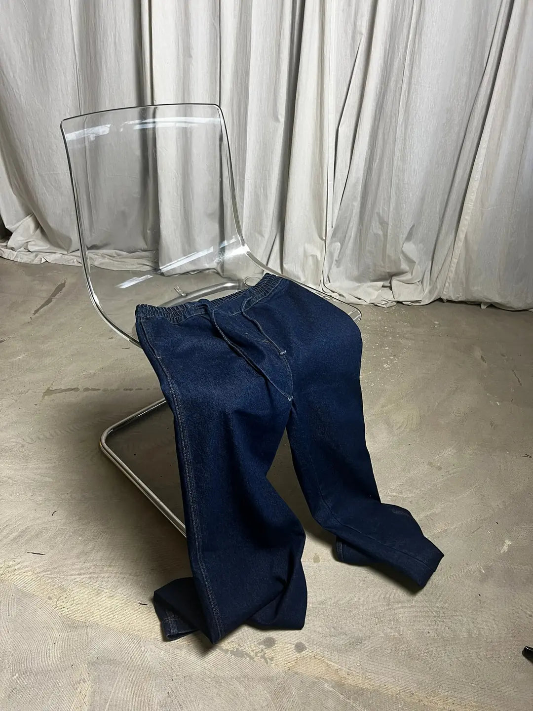 el.residu Elena 2 pantaloni blu cotone