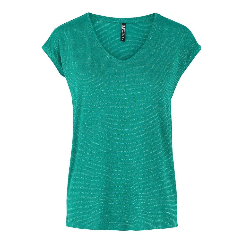 Pieces Billo Lurex Short Sleeve V Neck T-Shirt maglietta 2XL