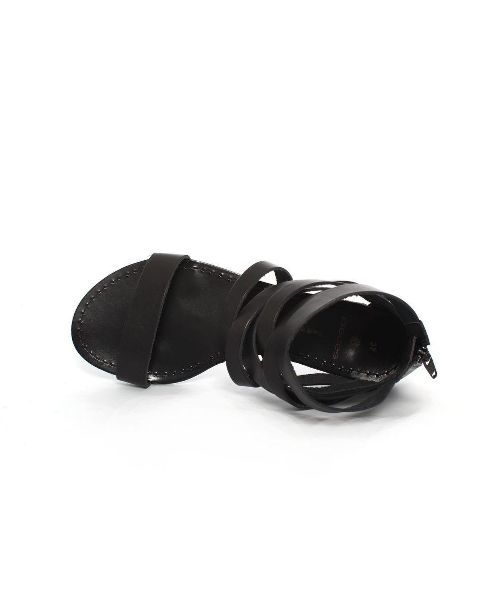 Pieces Connie Leather sandalo donna nero 40 EU cerniera