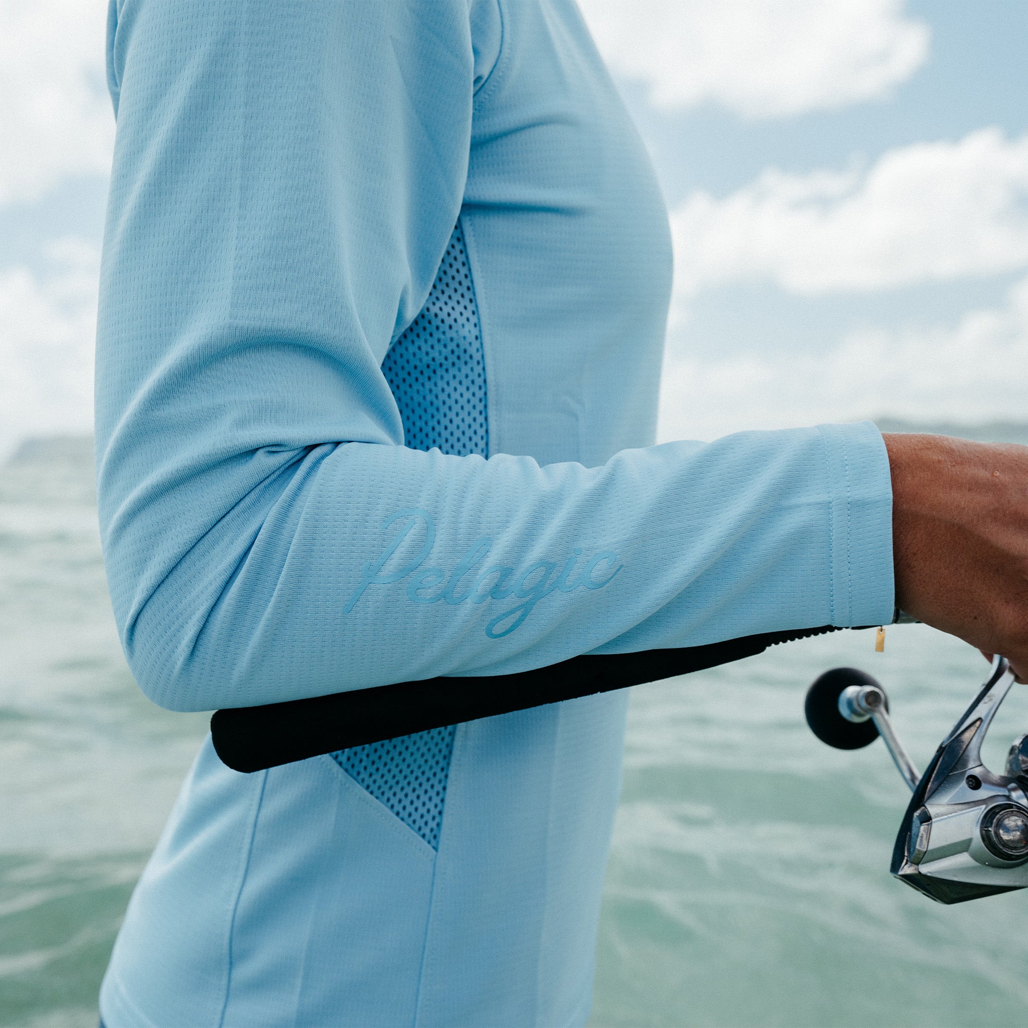 Pelagic Exo-Tech maglia donna manica lunga azzurra UPF 50+