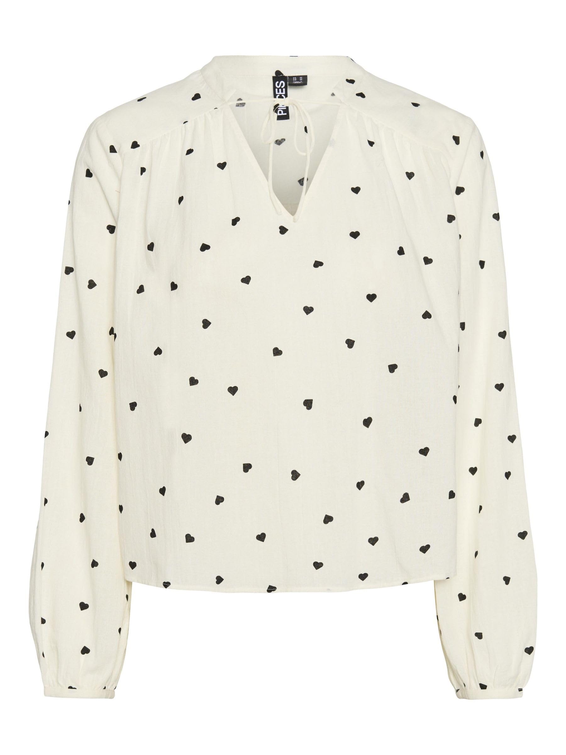 PIECES Pcnine LS V-Neck Top BC maglietta donna M scollo a V
