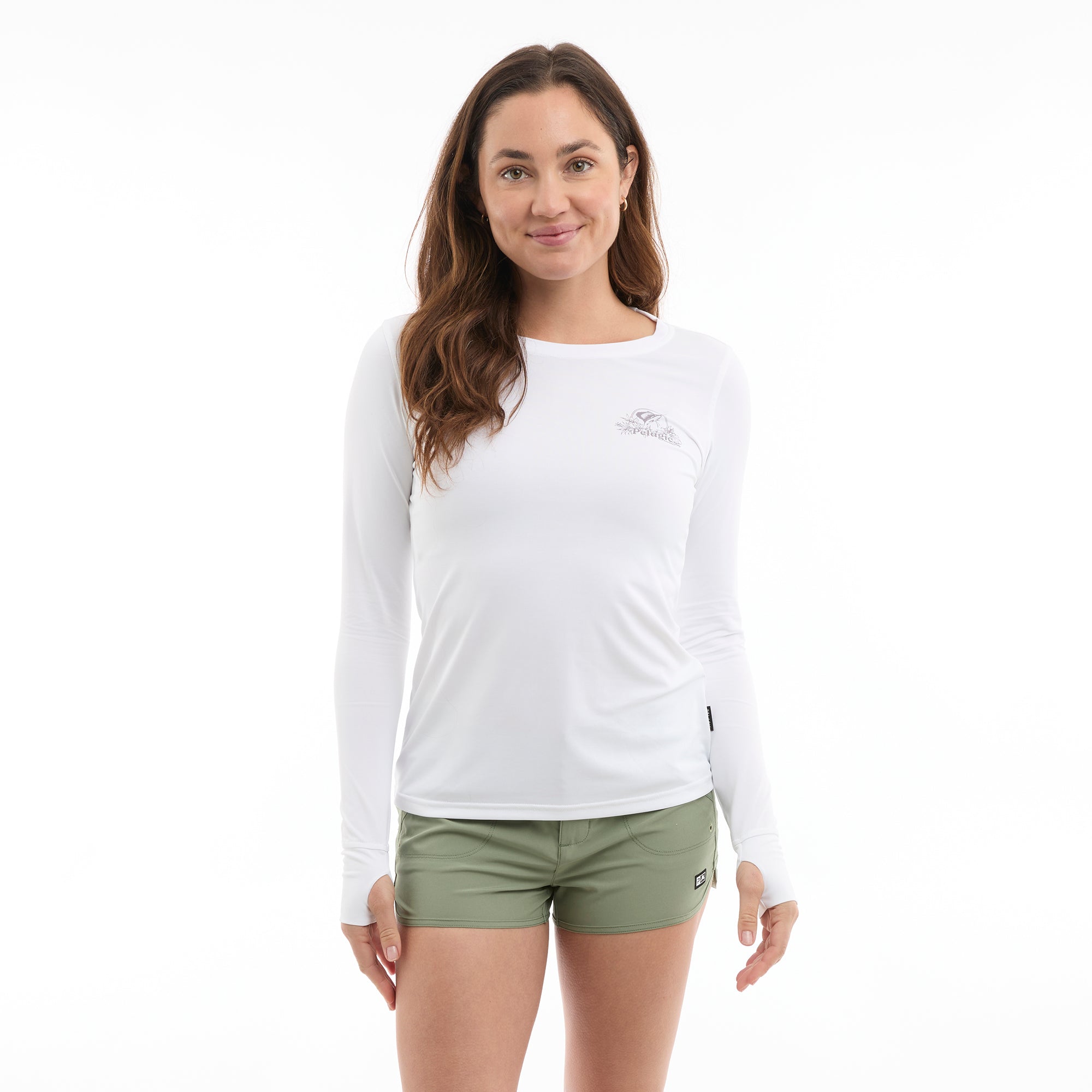 Pelagic Aquatek Tropic Sea maglia manica lunga donna bianca UPF 50+