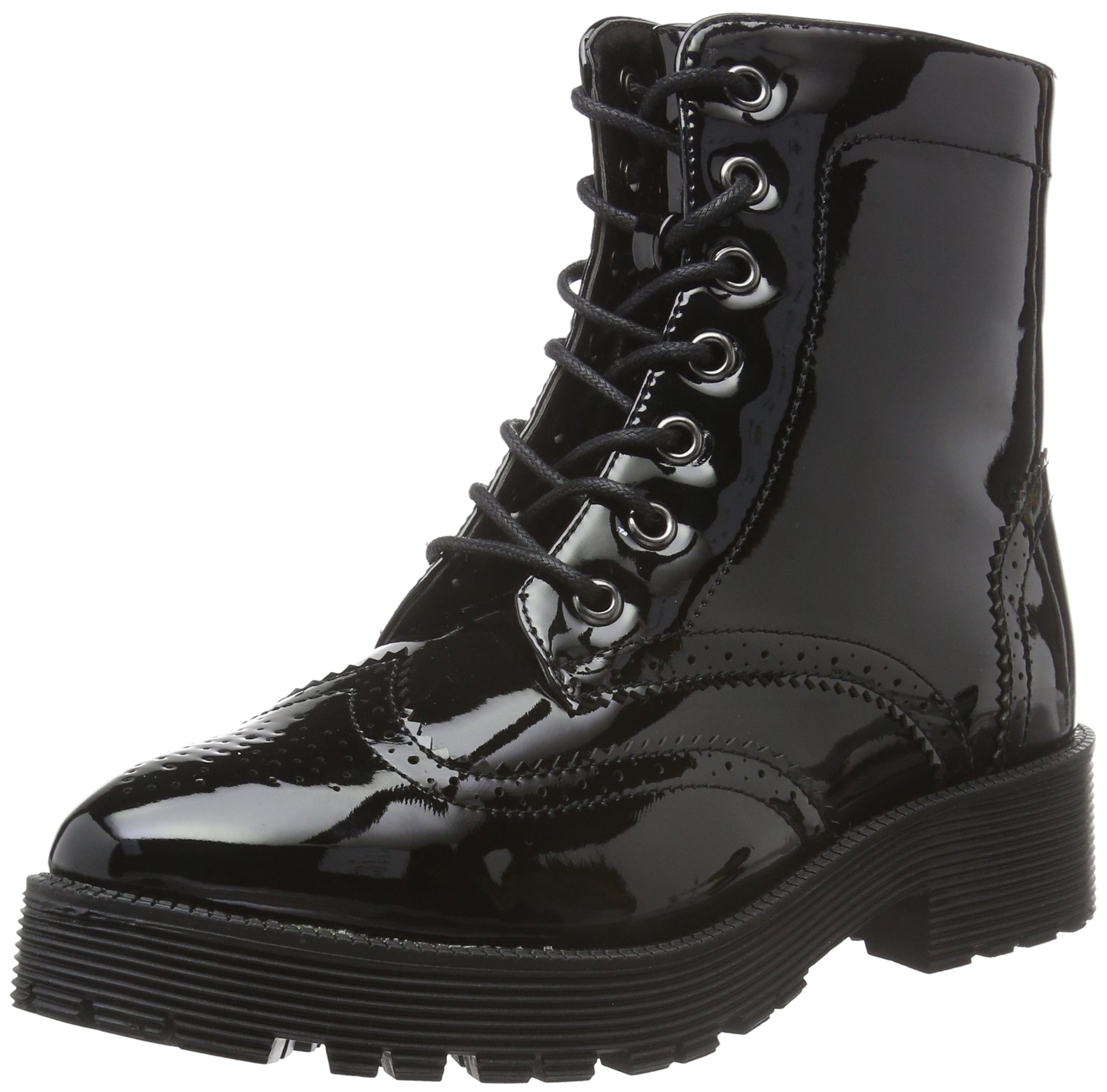 Pieces Psdonna Boot Patent stivali donna nero vernice