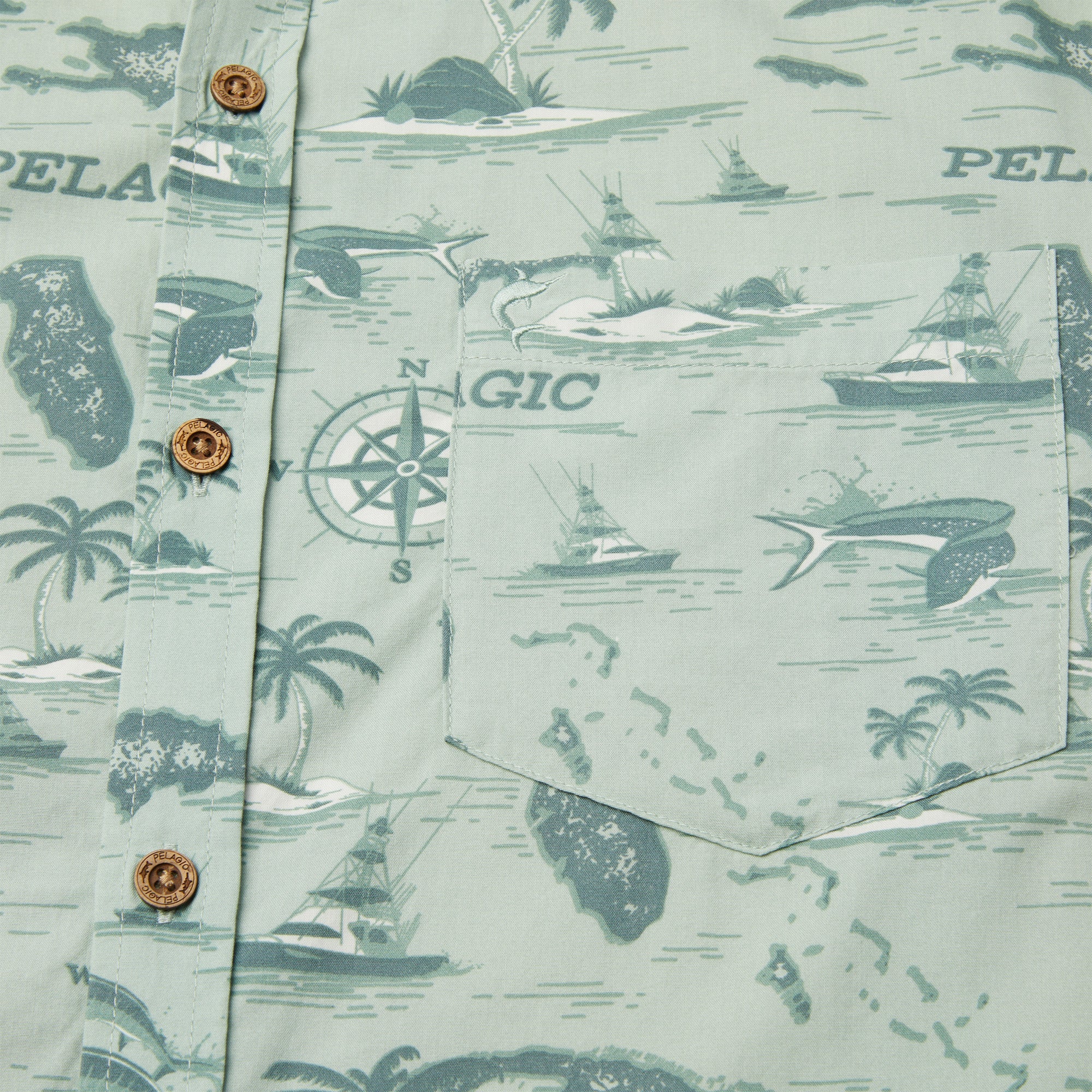 PELAGIC Knockdown camicia uomo Sage UPF 50+