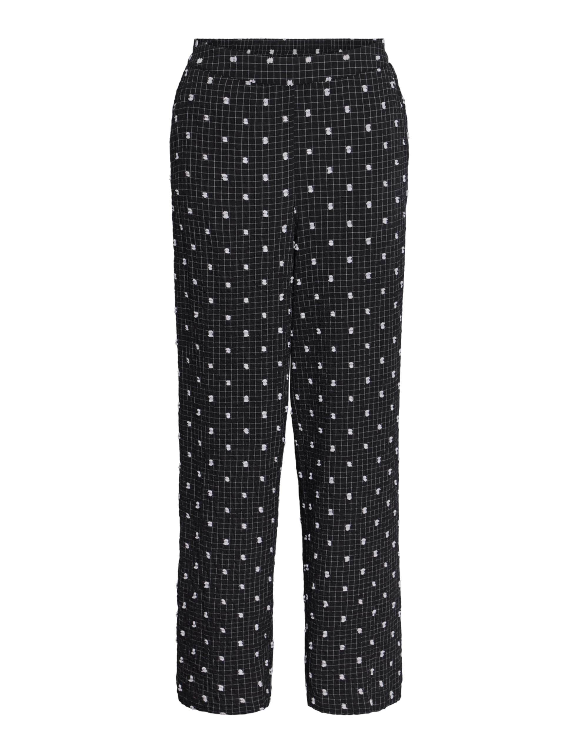 PIECES Pcnovalee HW pantaloni donna neri a pois vita alta