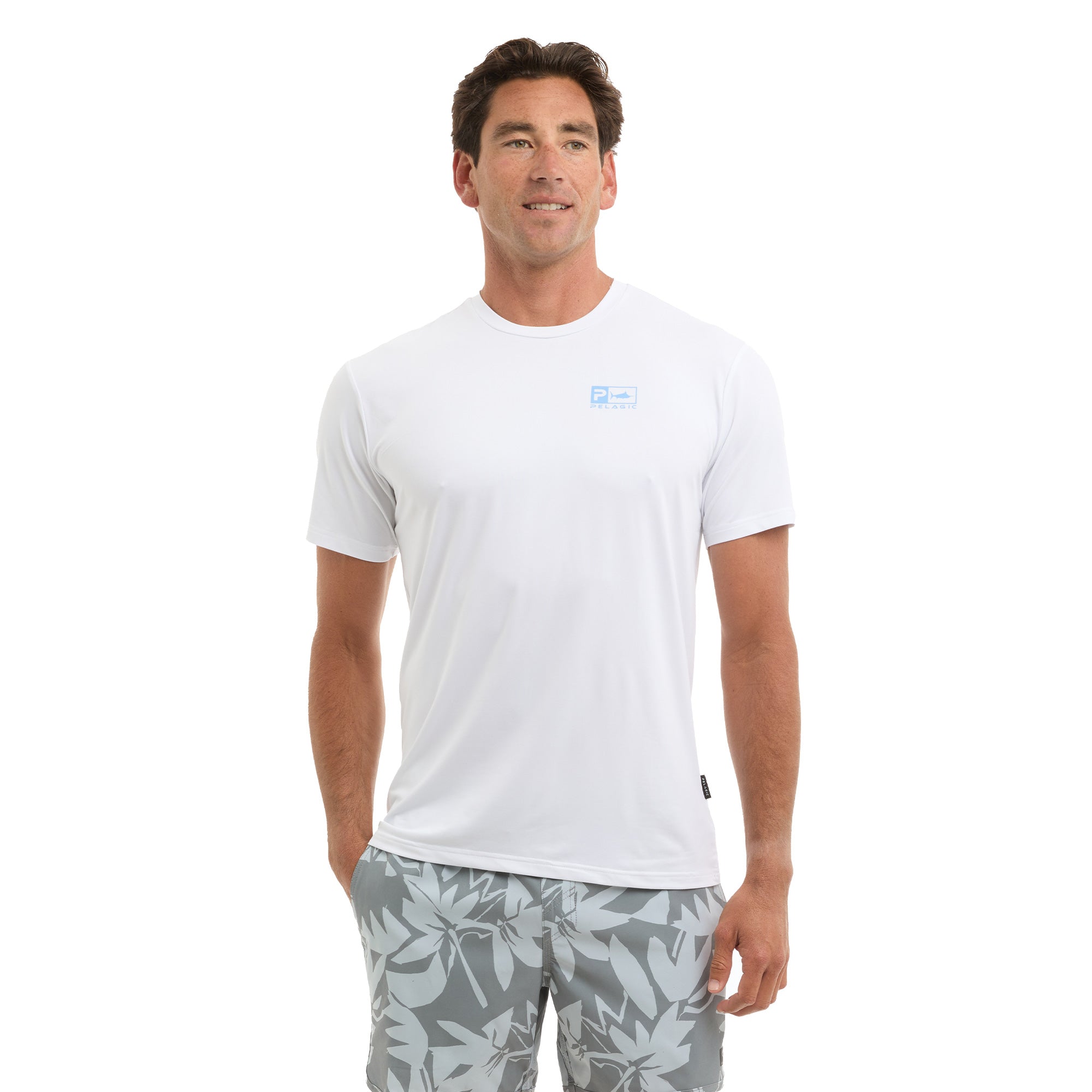 Pelagic Freespool Rusted Icon t-shirt bianca UPF 50+ traspirante