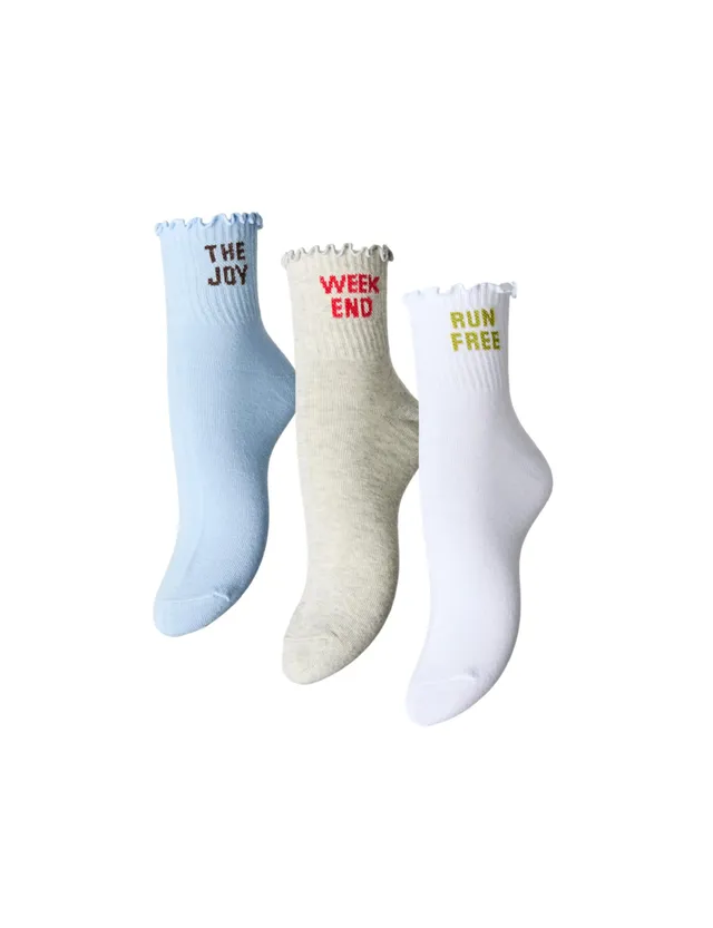 Pieces Pcmay Ankle Socks Calzini Donna 3 Pezzi