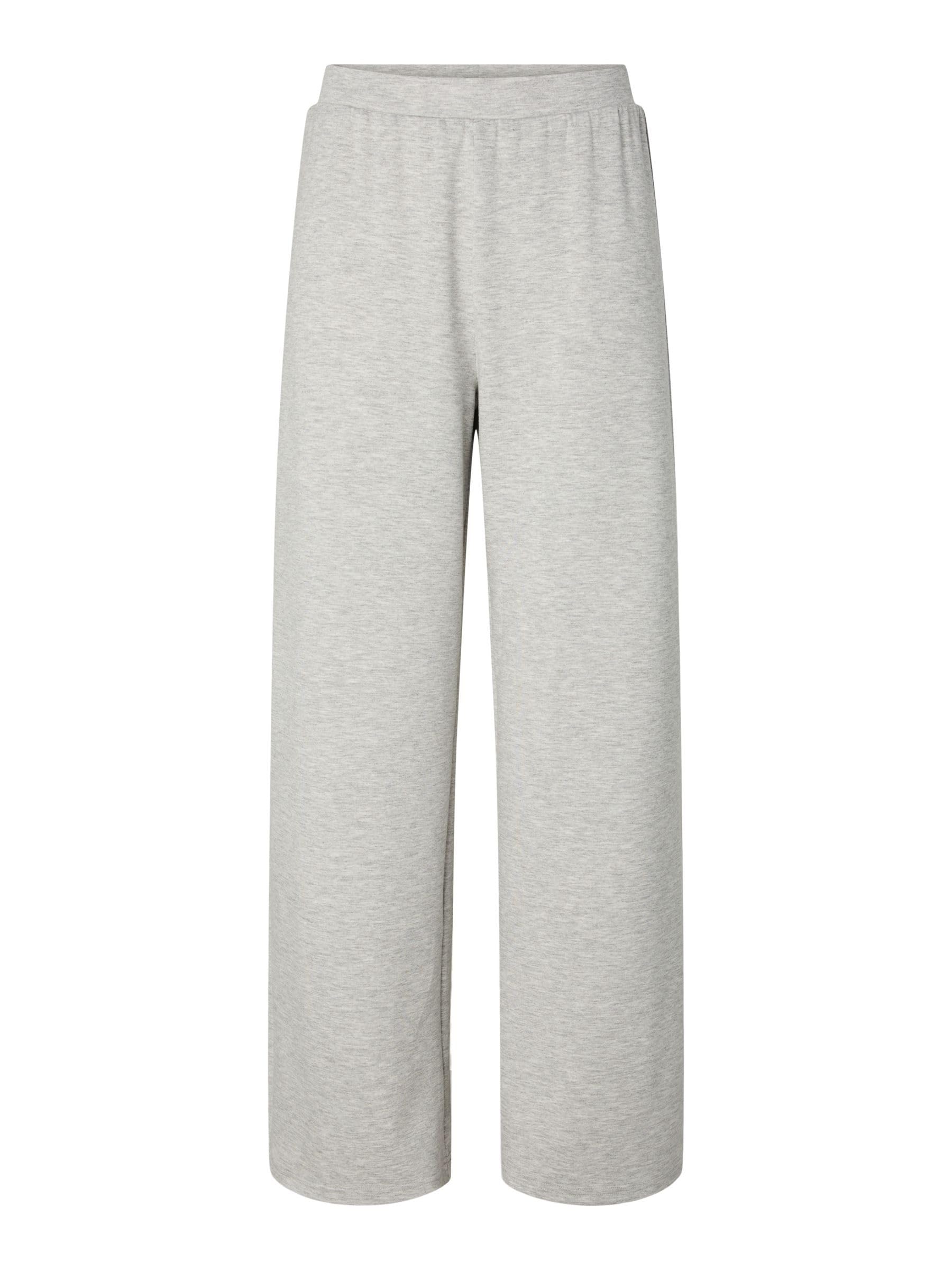Pieces Pcpolly HW pantaloni tuta grigio melange cotone