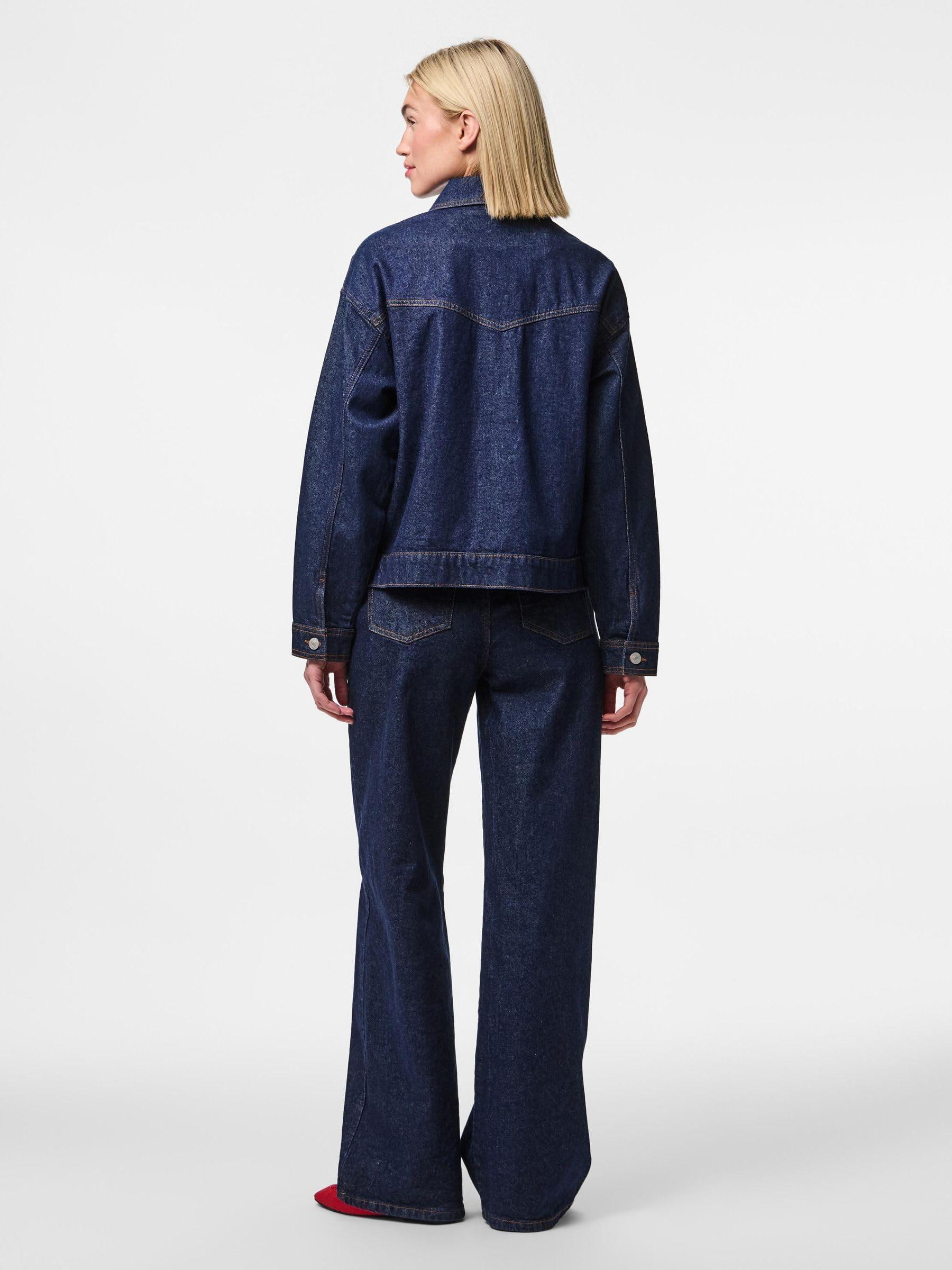 Pieces Pcelma giacca denim donna vestibilità comoda