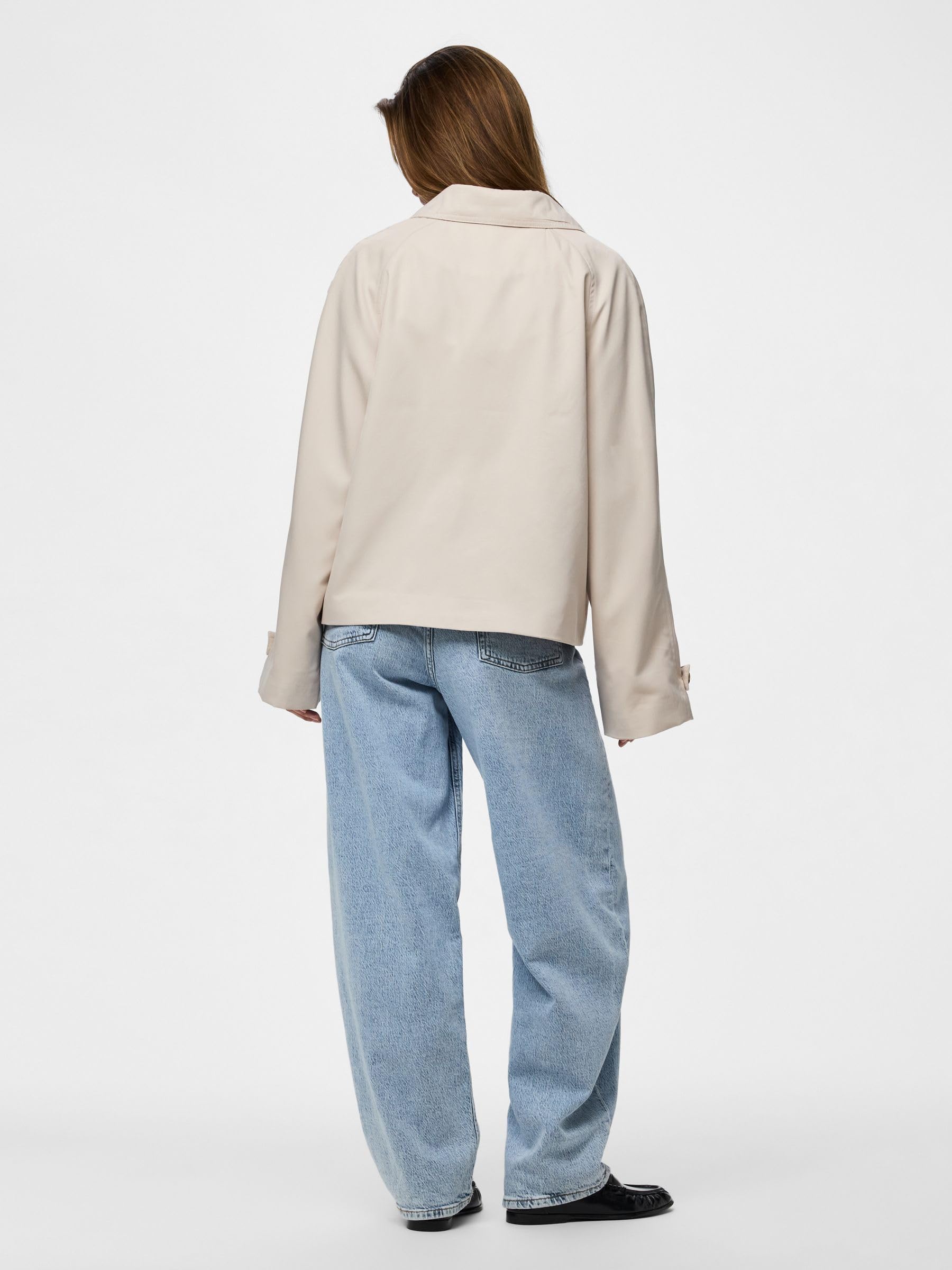 PIECES Pscarlett Short trench corto grigio argento XXL