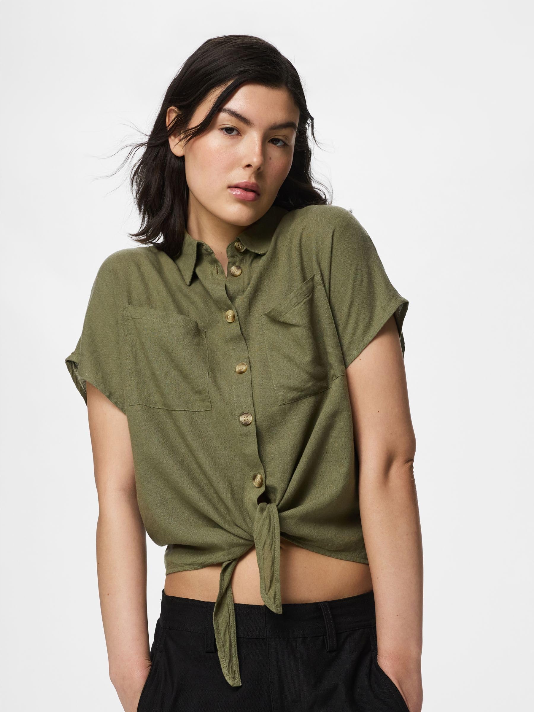 Pieces Ppia camicia donna S maniche corte uso giorno