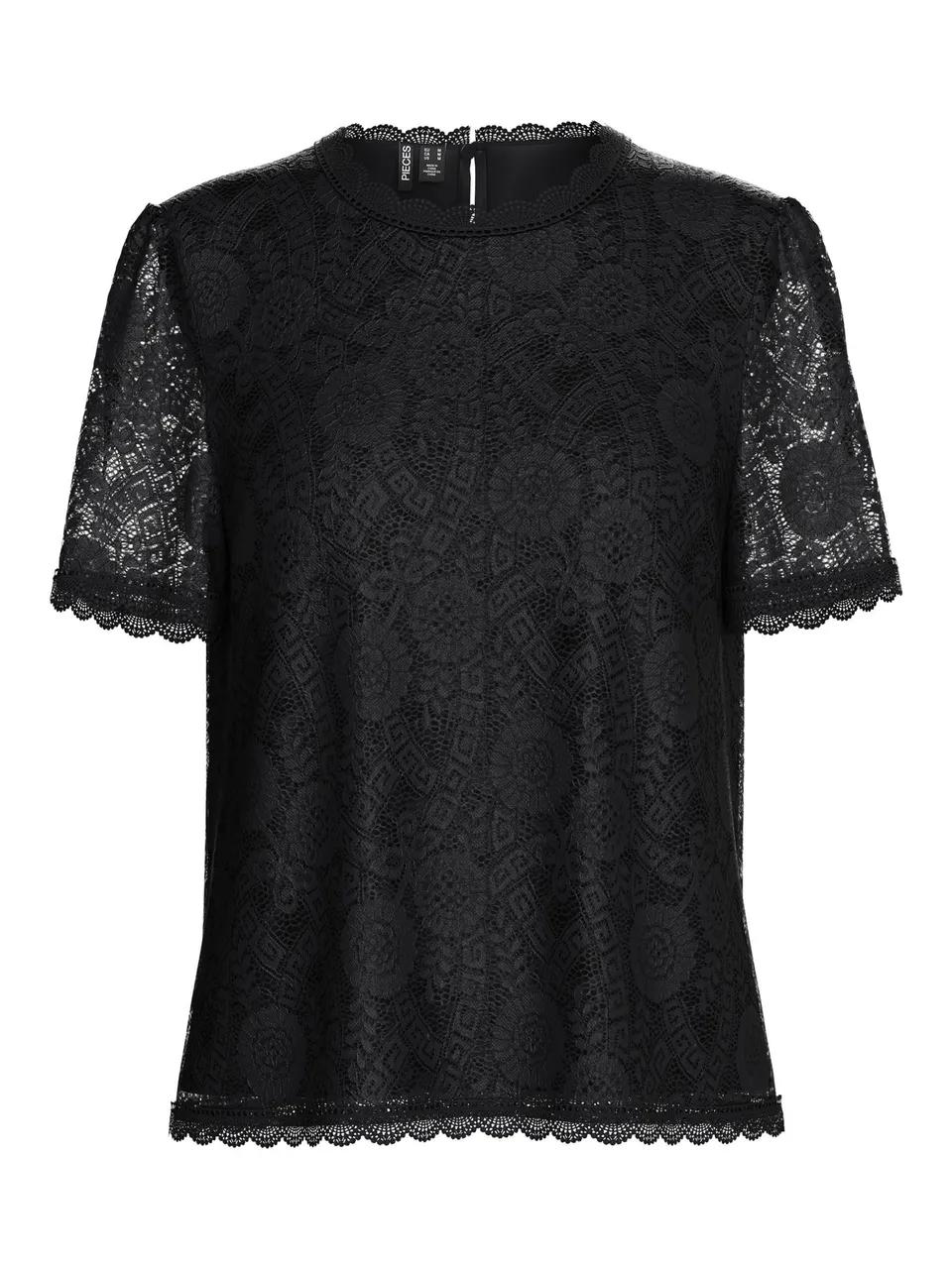 Pieces Pcolline SS Lace Top camicia pizzo maniche corte
