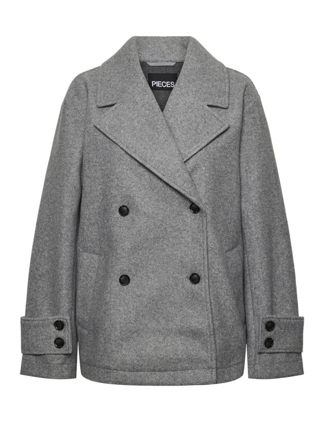 PIECES Pcnova Grey Jacket cappotto corto bouclé