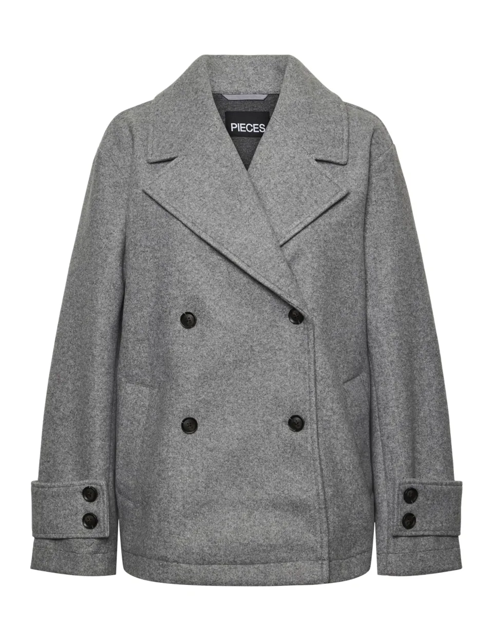 PIECES Pcnova Grey Jacket cappotto corto bouclé