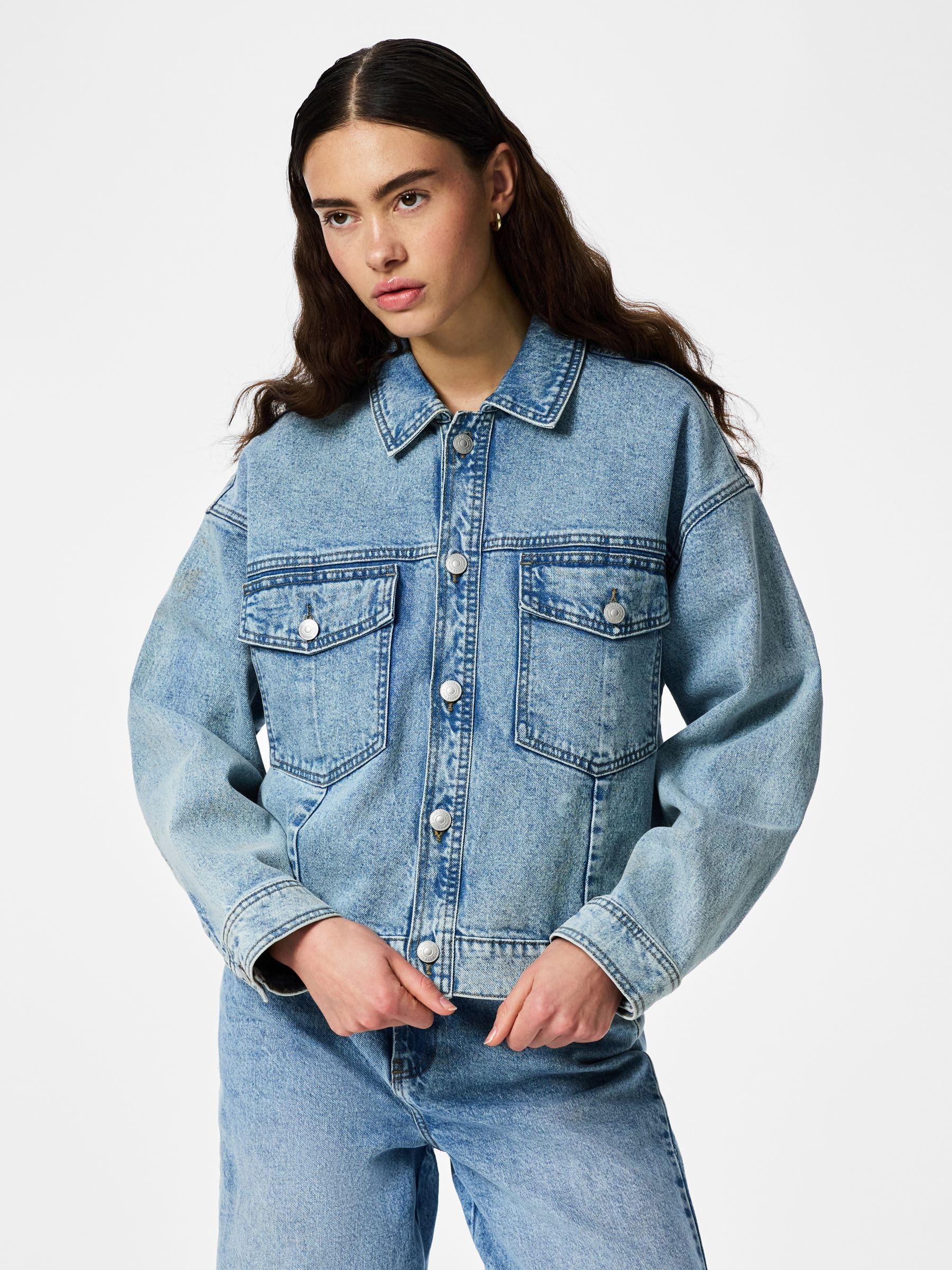 PIECES Pcelma Noos BC Giacca Denim Blu Chiaro M
