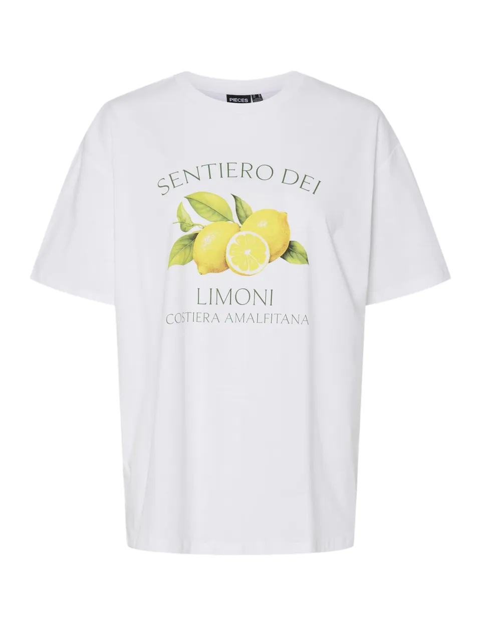 Pieces Pcthea SS T-shirt donna bianca M stampata
