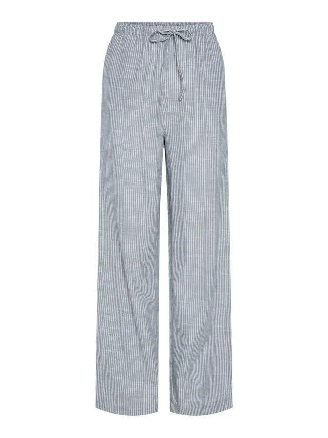 Pieces Pcapia HW Wide Pants pantaloni donna blu a righe