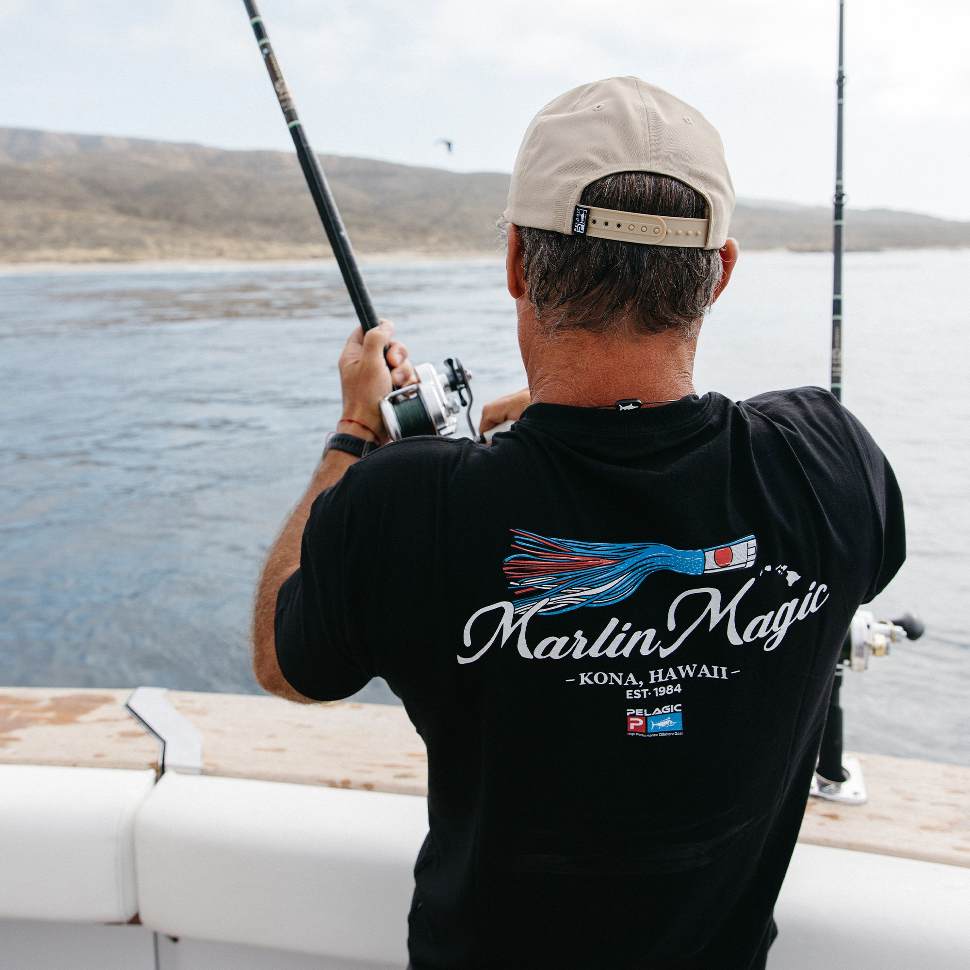 Pelagic Marlin Magic Lure maglietta uomo nera cotone