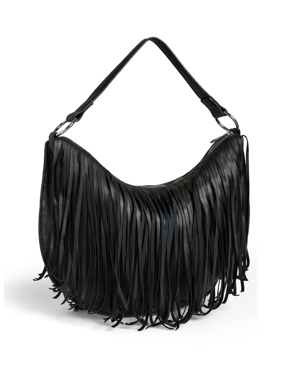 Pieces Pcpinna Fringes borsa tracolla nera cotone