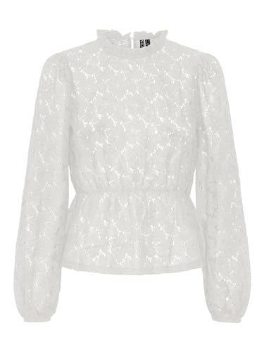 PIECES Pcjanessa LS Lace Top camicia S in pizzo