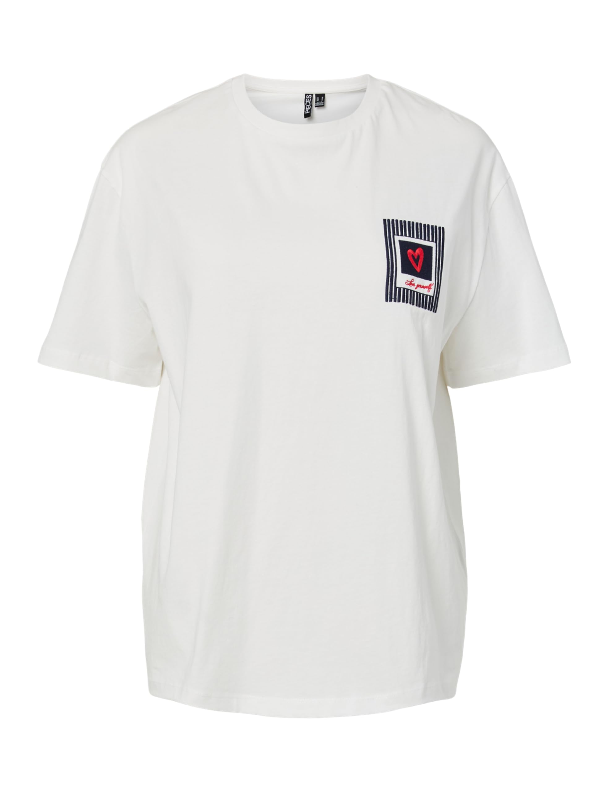 PIECES Pceloise SS Emb Tee FC BC t-shirt rosa ricamata