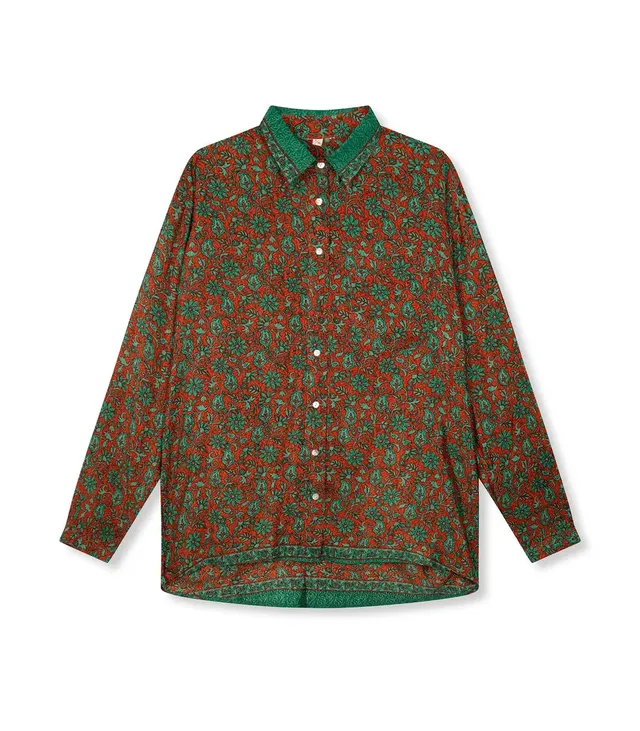 el.residu Evan #48 camicia verde L/XL viscosa