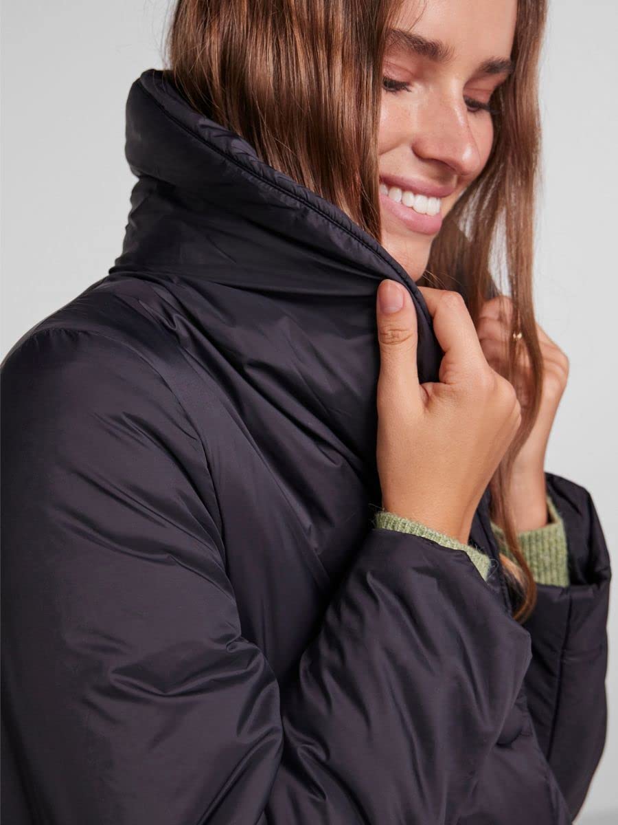 PIECES Pcaria LS Tie Belt Jacket cappotto nero XL con cintura