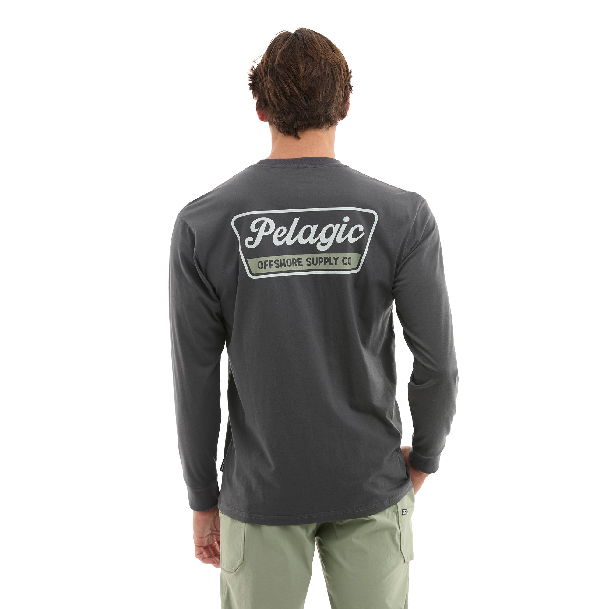 Pelagic Dockline LS t-shirt grafite cotone
