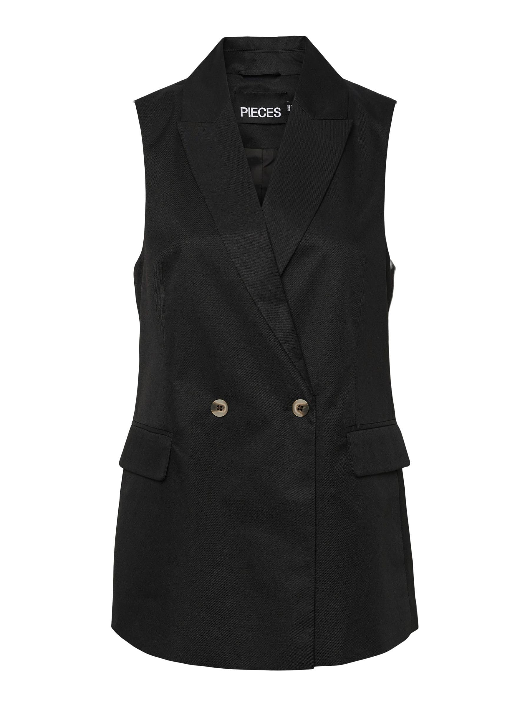 Pieces Pctally Blazer Gilet Donna Nero Smanticato