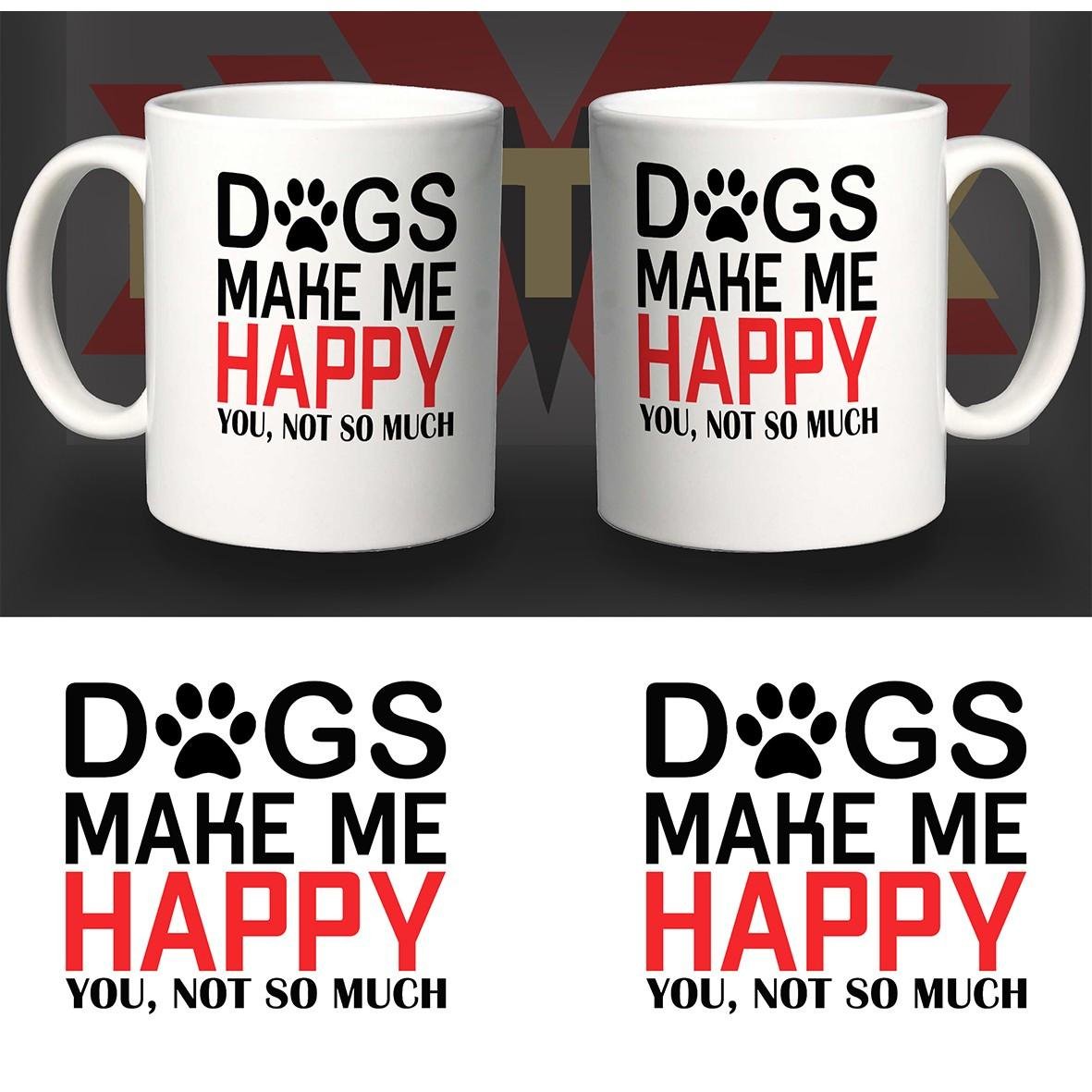 Pet-Mug Dogs Make Me Happy tazza ceramica 8,2 cm