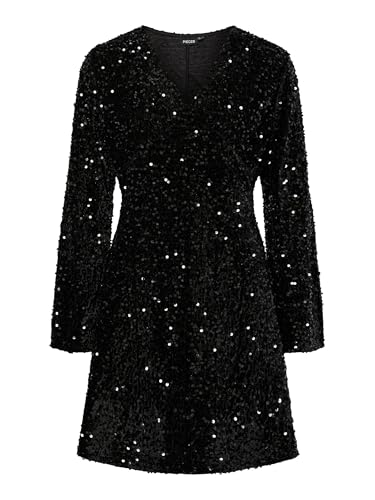 PIECES Pckam scollo V abito jersey nero XS quotidiano