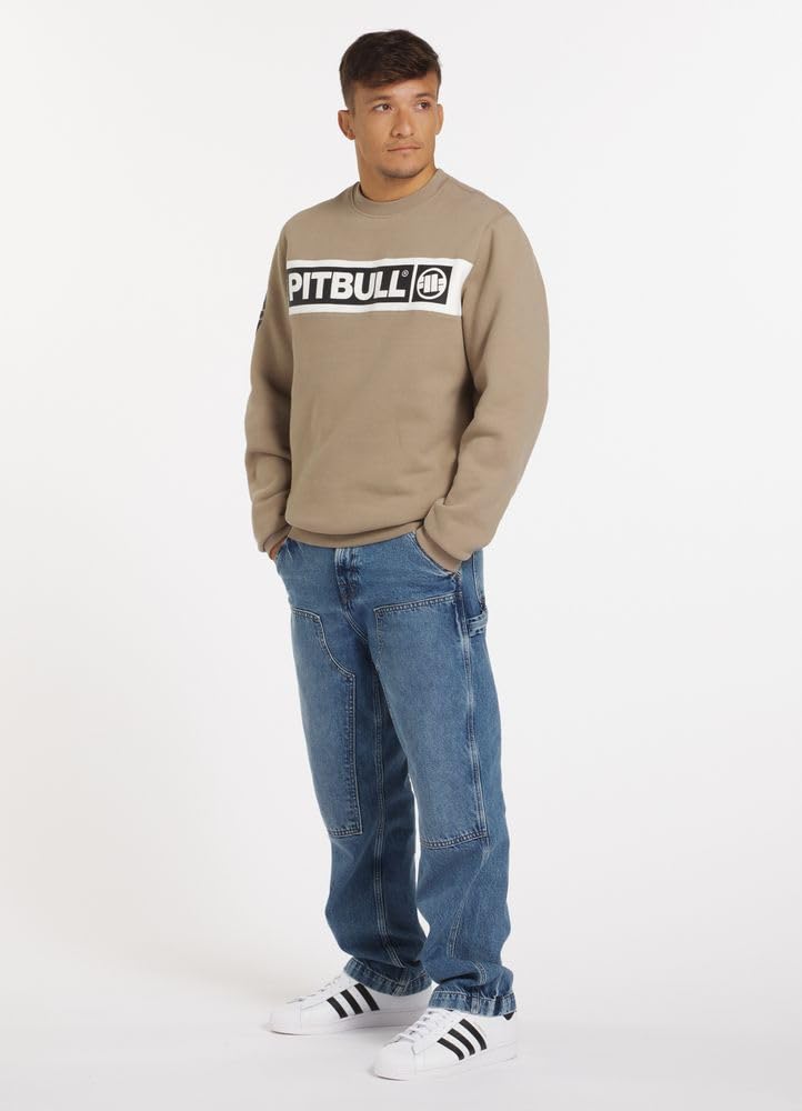 Pitbull Sherwood felpa uomo beige 3XL cotone