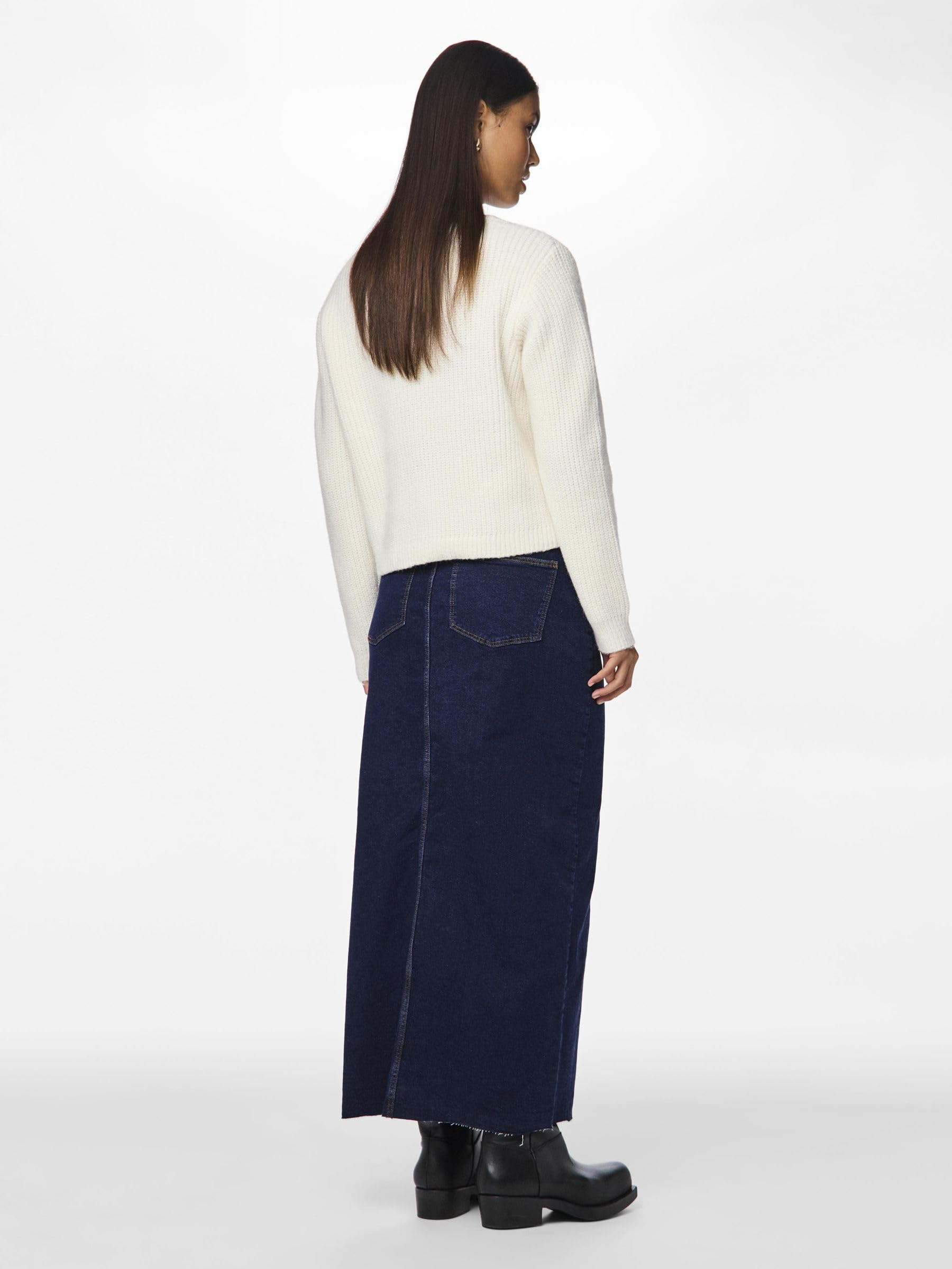 Pieces Pcjessie gonna denim lunga M blu scuro