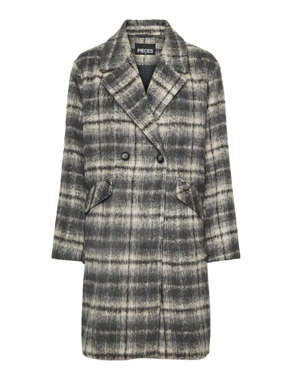 PIECES Pcnysa Check Coat cappotto donna M a quadri