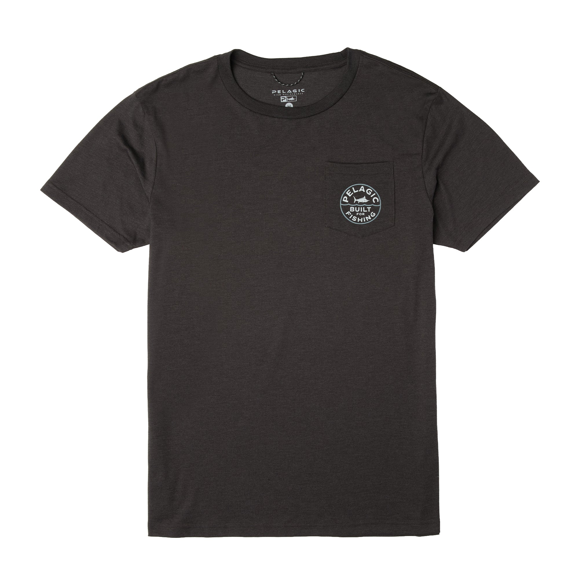 Pelagic Built t-shirt uomo nera mélange cotone