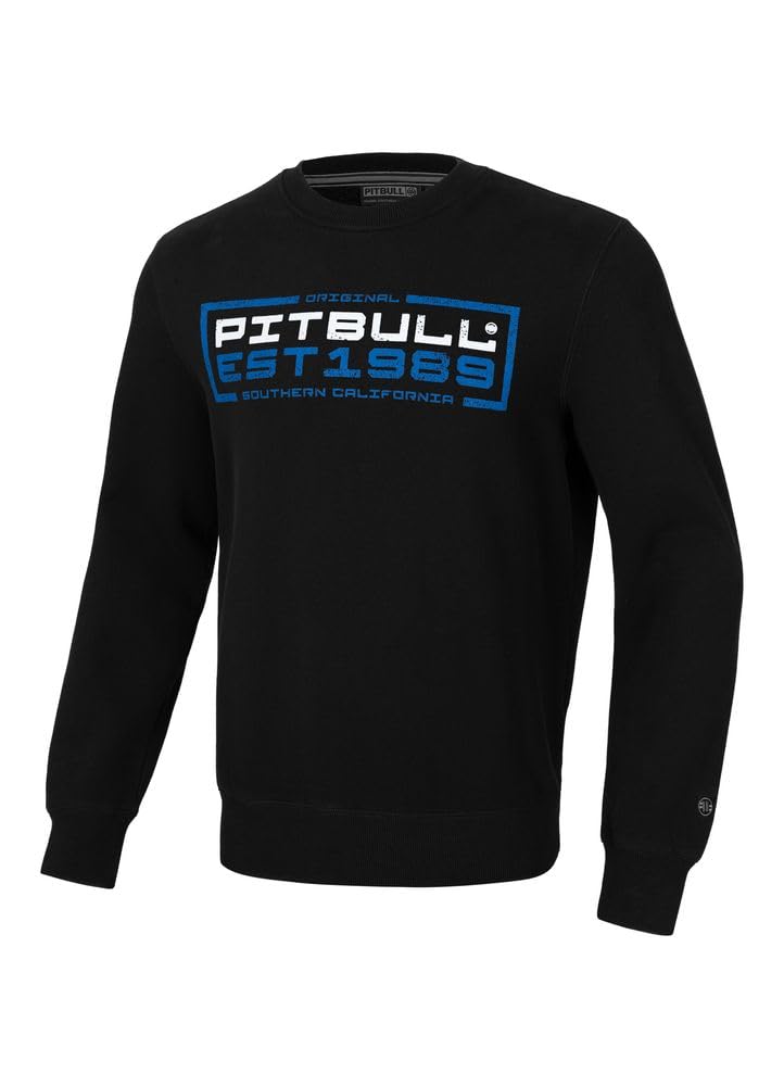 Pitbull Stampa Blu felpa girocollo cotone uomo