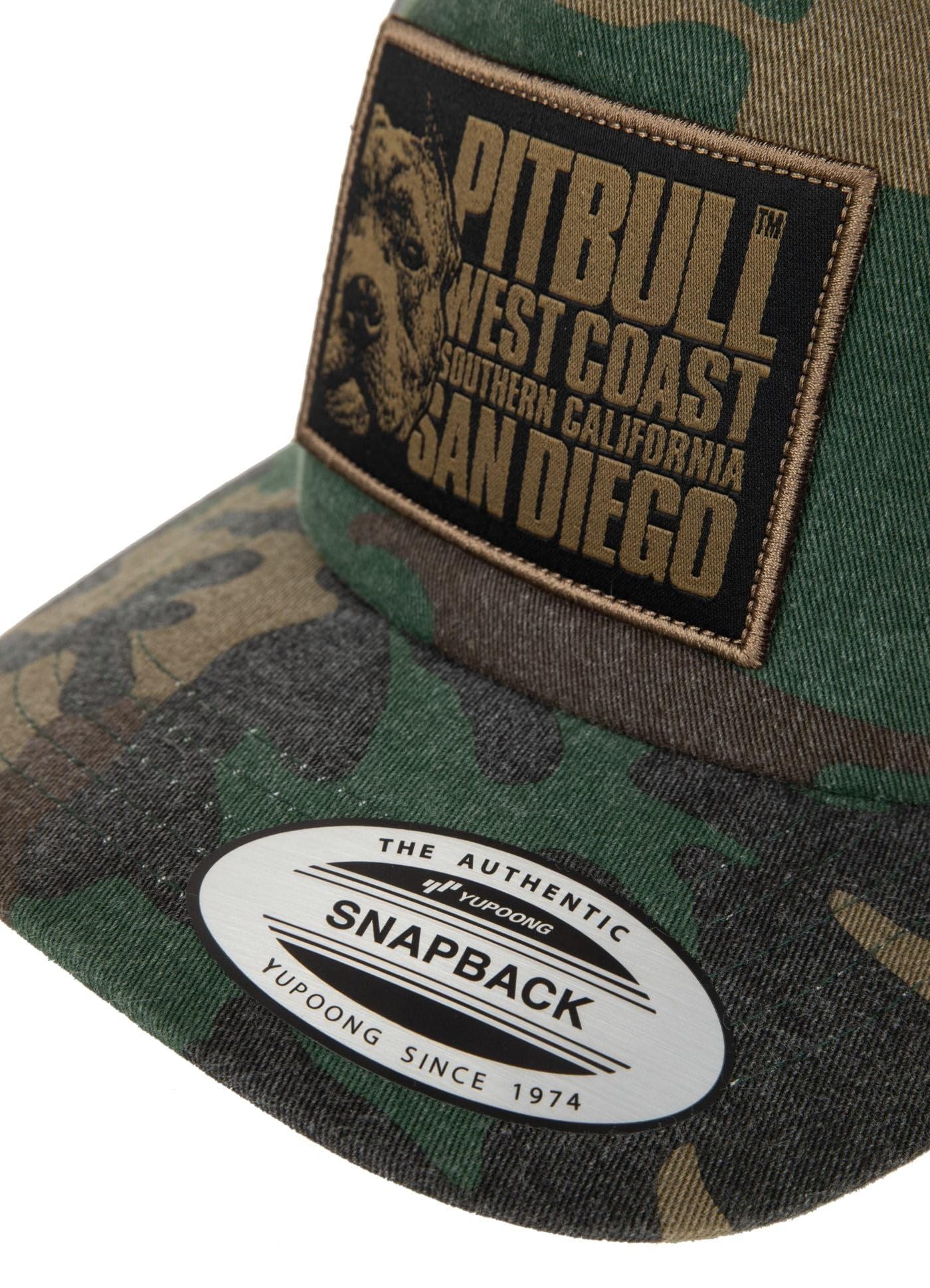Pitbull Blood Dog cappellino snapback trucker mimetico moro