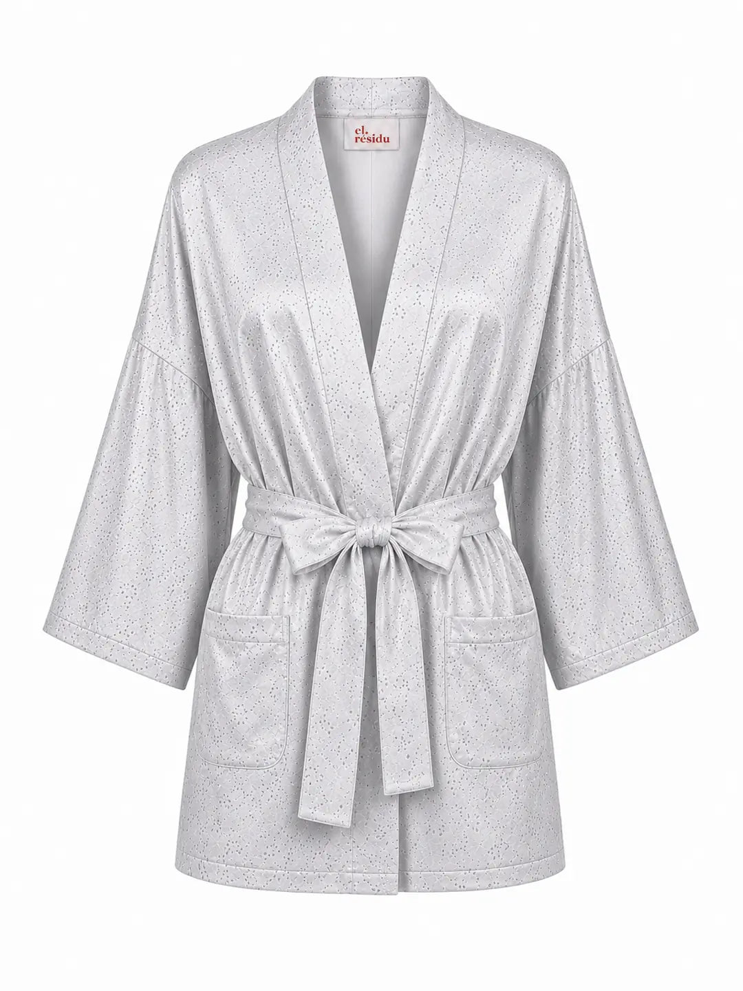 el.residu Asha Dot kimono grigio chiaro seta taglia unica