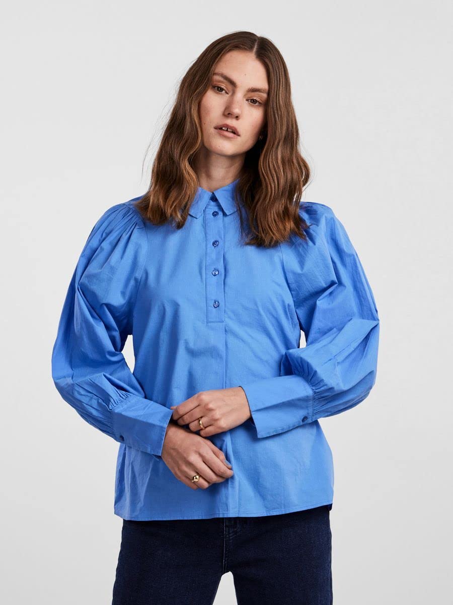 Pieces Pcbrynne LS Shirt BC camicia donna cotone