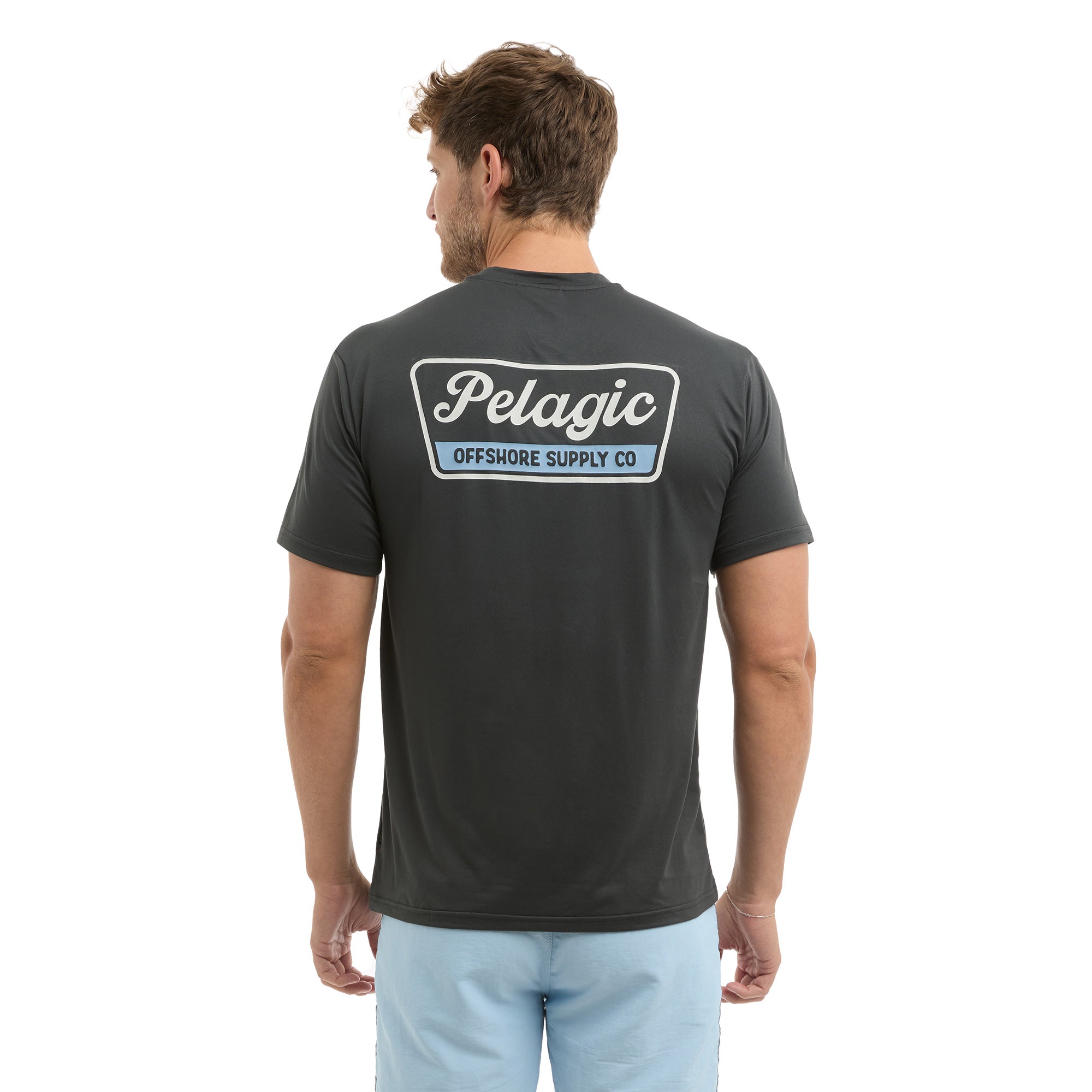Pelagic Freespool Dockline t-shirt nera manica corta UPF 50+