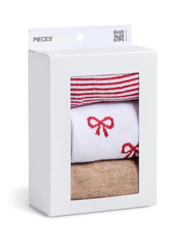 Pieces Pcjopi Xmas calzini donna glitter 3 paia uso quotidiano