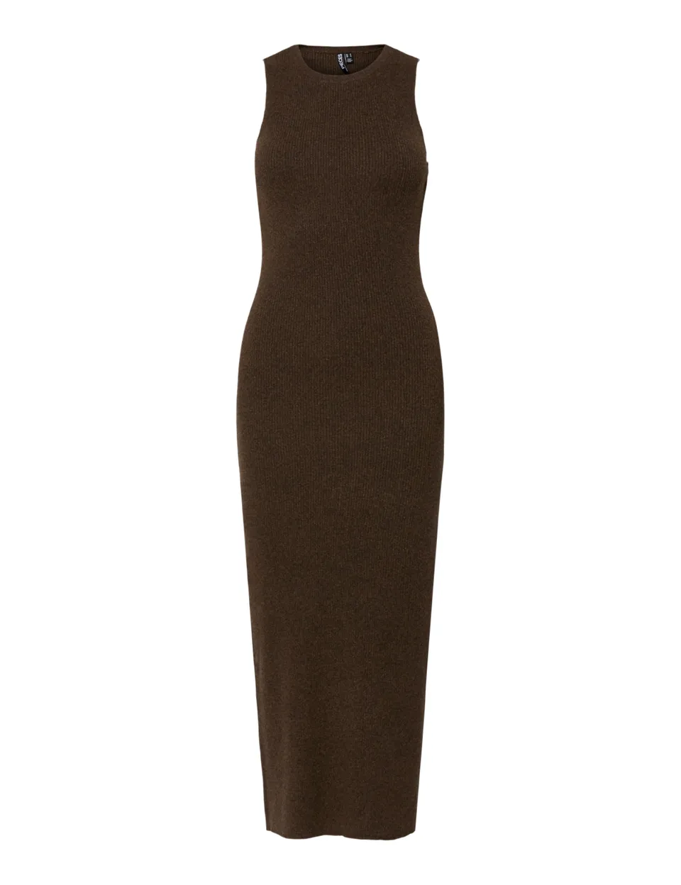 Pieces Pcmelvia SL abito knit Hot Fudge M scollo tondo