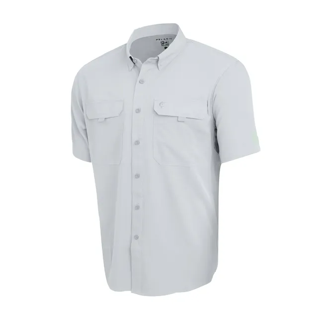 Pelagic Keys camicia uomo manica corta Grigio Chiaro UPF 50+