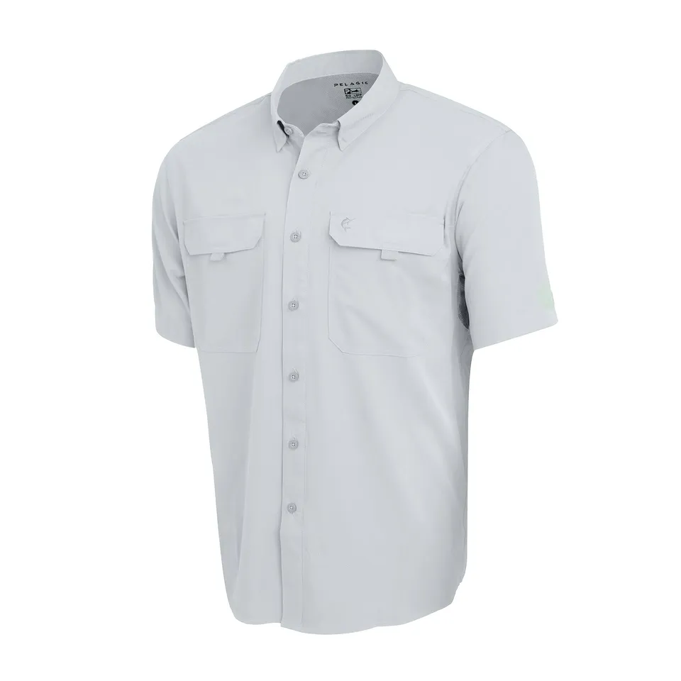 Pelagic Keys camicia uomo manica corta Grigio Chiaro UPF 50+
