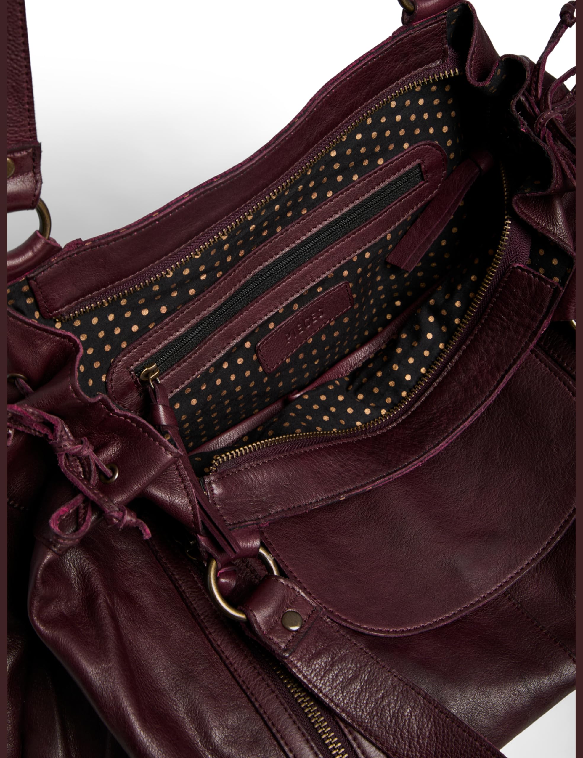 Pieces Pcpihanna Fc borsa tawny port pelle